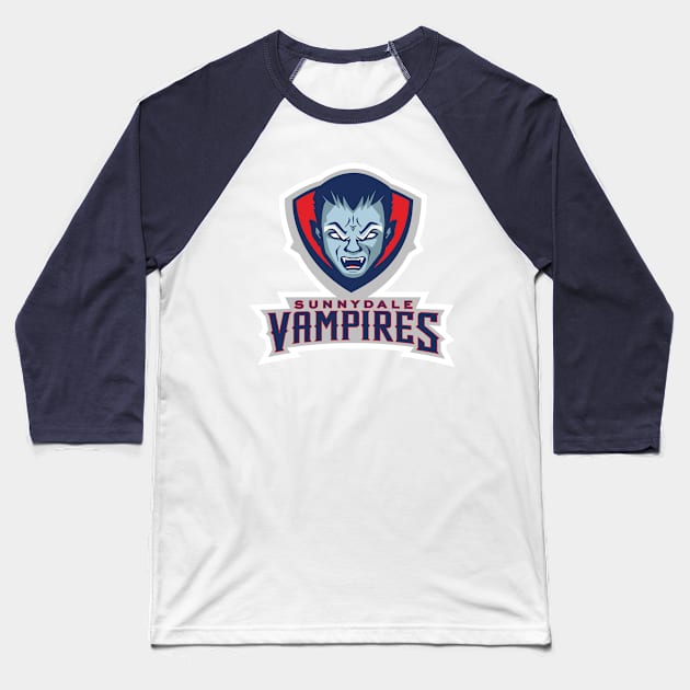 Sunnydale Vampires Baseball T-Shirt by JoeySuplex803